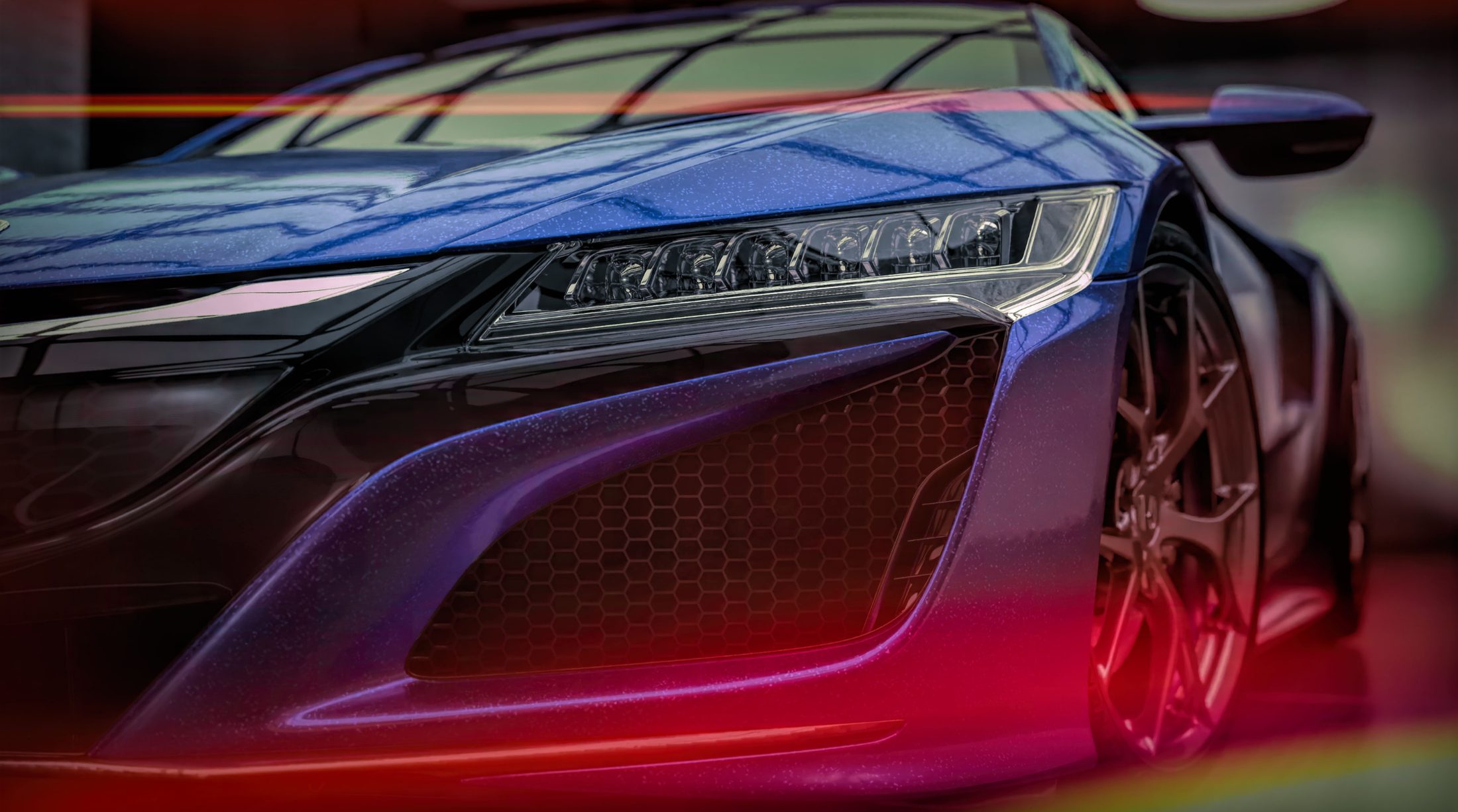 Photoreal CGI product visualisation of a sports car
