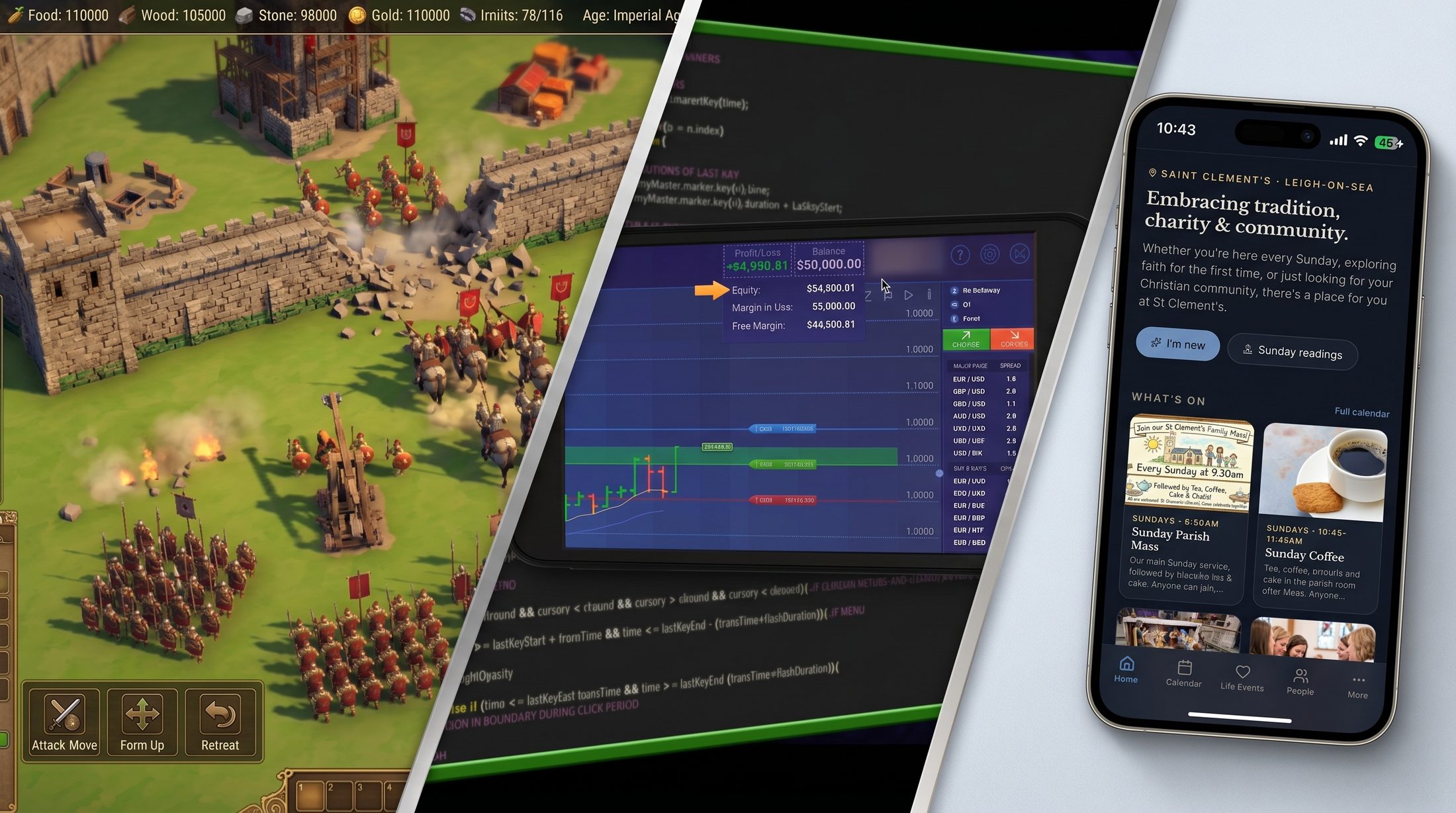 A montage of apps and software built by Alex Pink